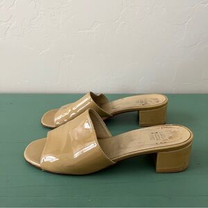 Maryam Nassir Zadeh Sophie Nude Patent Block Heel Sandals 38